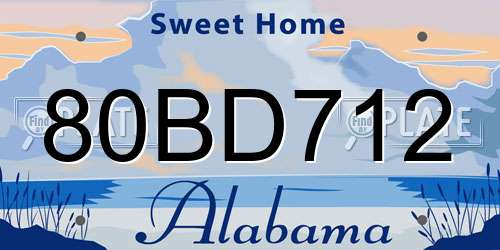 80BD712 Alabama License Plate