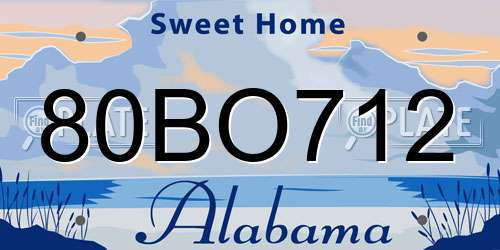 80BO712 Alabama License Plate