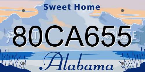 80CA655 Alabama License Plate