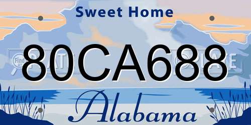 80CA688 Alabama License Plate
