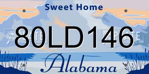 80LD146 Alabama License Plate