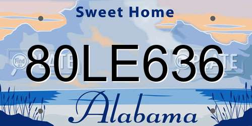 80LE636 Alabama License Plate