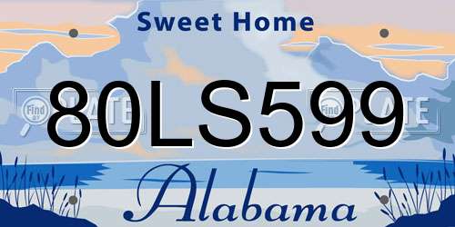 80LS599 Alabama License Plate