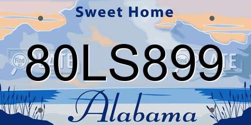 80LS899 Alabama License Plate