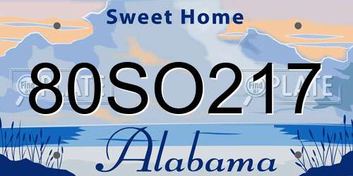80SO217 Alabama License Plate