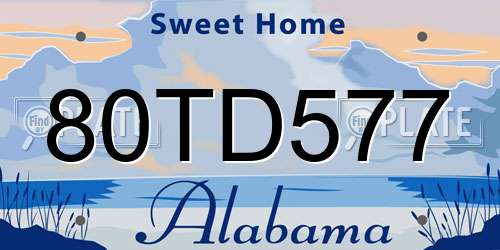 80TD577 Alabama License Plate