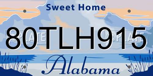 80TLH915 Alabama License Plate