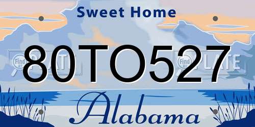 80TO527 Alabama License Plate