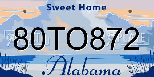 80TO872 Alabama License Plate