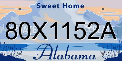 80X1152A Alabama License Plate