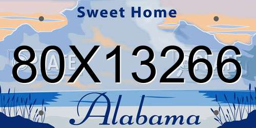 80X13266 Alabama License Plate