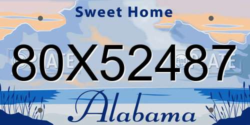 80X52487 Alabama License Plate