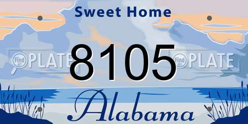 8105 Alabama License Plate