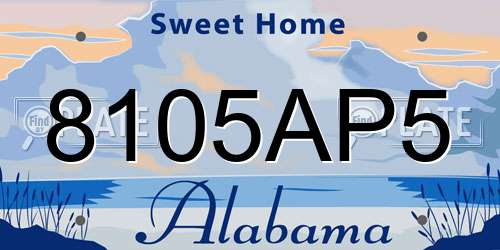 8105AP5 Alabama License Plate