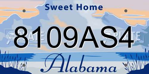 8109AS4 Alabama License Plate