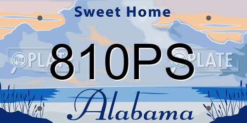 810PS Alabama License Plate