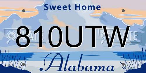 810UTW Alabama License Plate