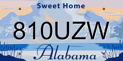 810UZW Alabama License Plate