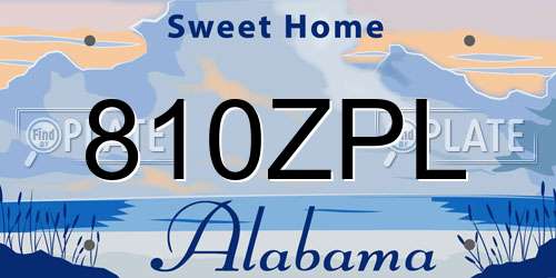 810ZPL Alabama License Plate