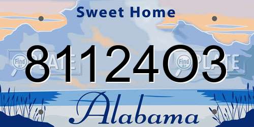 81124O3 Alabama License Plate