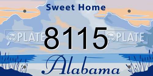 8115 Alabama License Plate