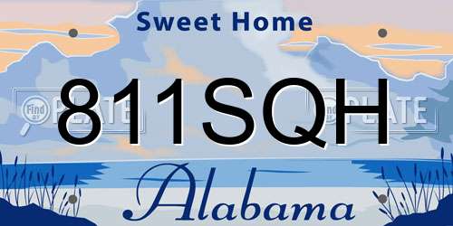 811SQH Alabama License Plate