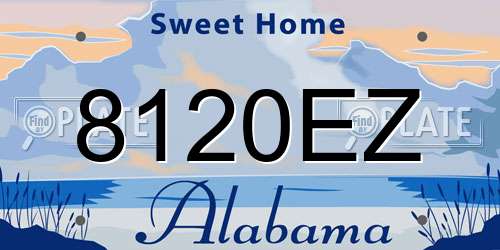 8120EZ Alabama License Plate