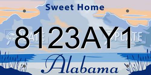 8123AY1 Alabama License Plate