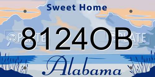 8124OB Alabama License Plate