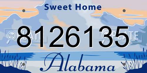 8126135 Alabama License Plate