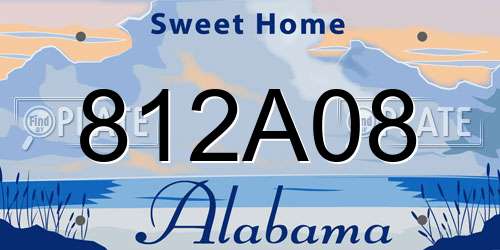 812A08 Alabama License Plate