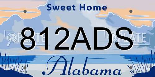 812ADS Alabama License Plate