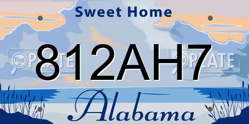 812AH7 Alabama License Plate