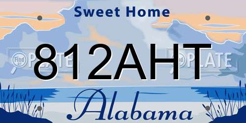 812AHT Alabama License Plate