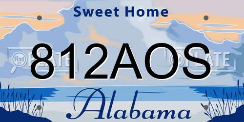 812AOS Alabama License Plate