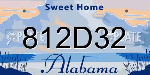 812D32 Alabama License Plate