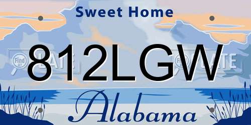 812LGW Alabama License Plate