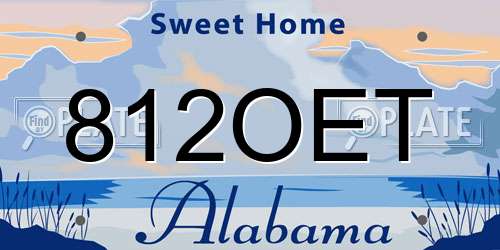 812OET Alabama License Plate