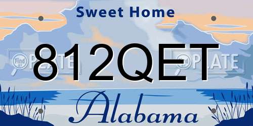 812QET Alabama License Plate