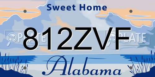 812ZVF Alabama License Plate