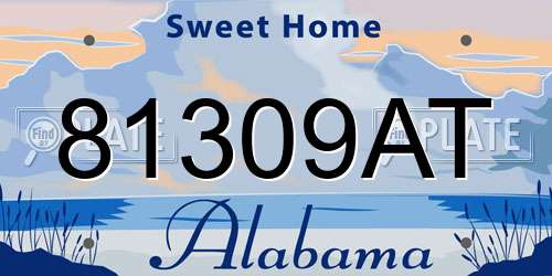 81309AT Alabama License Plate