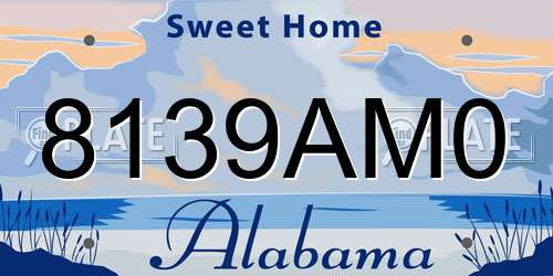 8139AM0 Alabama License Plate