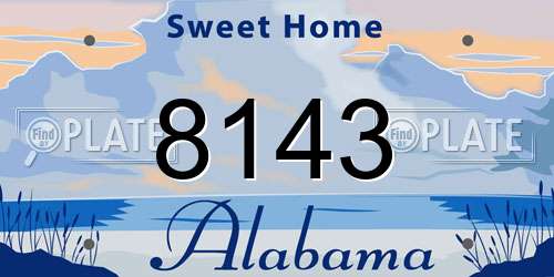 8143 Alabama License Plate