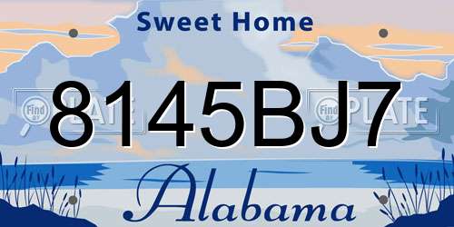 8145BJ7 Alabama License Plate