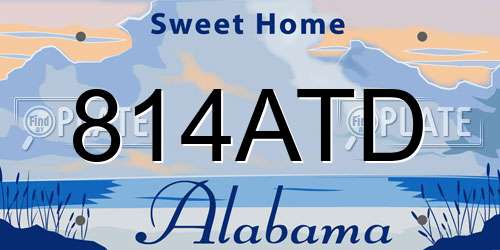814ATD Alabama License Plate