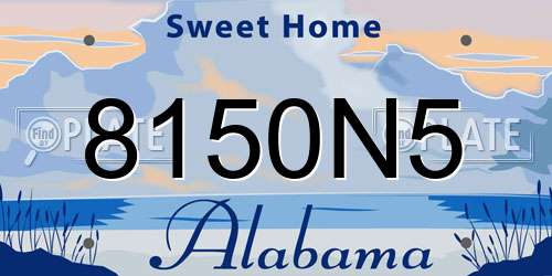 8150N5 Alabama License Plate
