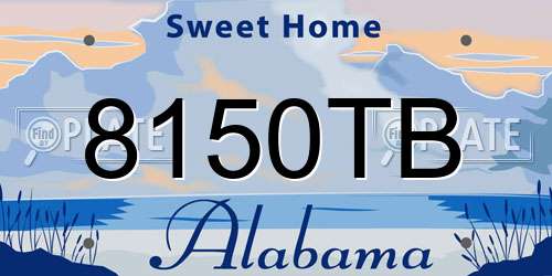 8150TB Alabama License Plate