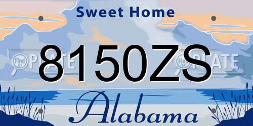 8150ZS Alabama License Plate