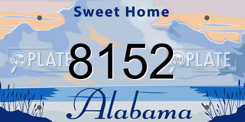 8152 Alabama License Plate