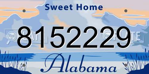 8152229 Alabama License Plate